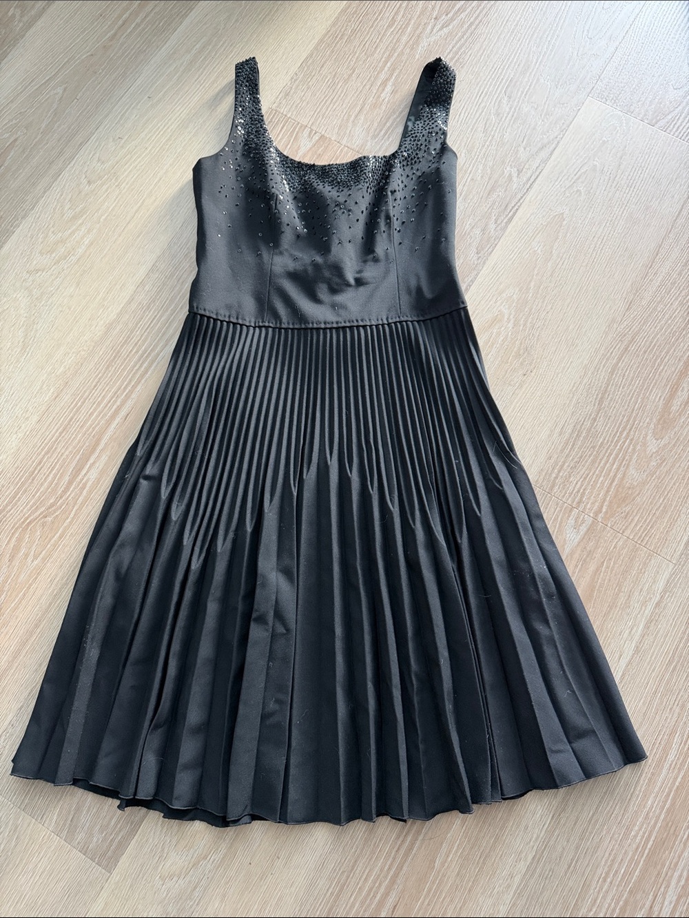 Moschino Cheap and Chic Black Sleeveless Pleated Cocktail Dress